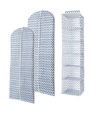 Lote estante flexible de 6 niveles + 2 fundas para ropa IKAT