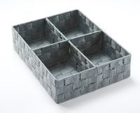 Organizador cajon bajo 4 huecos gris