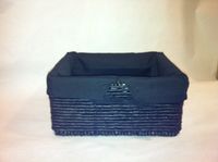 Cesta cuadrada trenzado papel negro