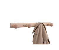 Colgador de madera natural para fijar, 4 ganchos