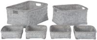 Lote de 6 cestos "Dalat" Gris plata