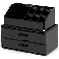 Cofre negro para maquillaje y joyas