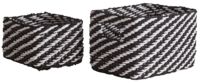 Lote de 2 cestos "Lisou" negro/blanco