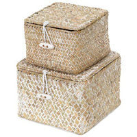 Lote de 2 cestas "Trésors" beige