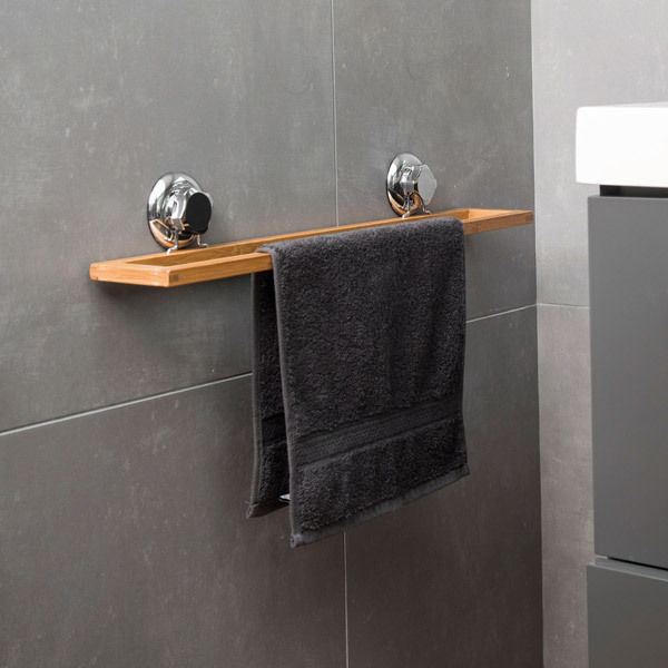 Toallero de bambú con ventosas "Spa" 6 Compactor