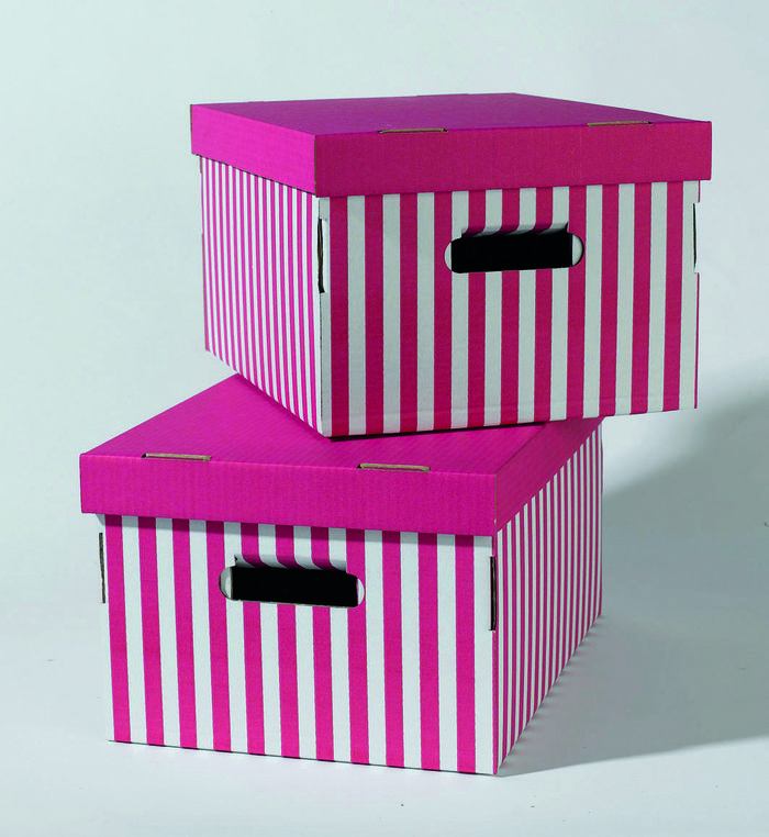 Lote de 2 cajas "Shirt" color rosa fuerte 1 Compactor