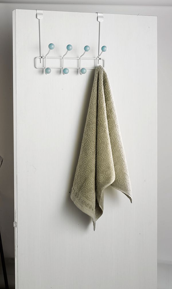 Colgador de puerta "Quadra" rosa 4 Compactor