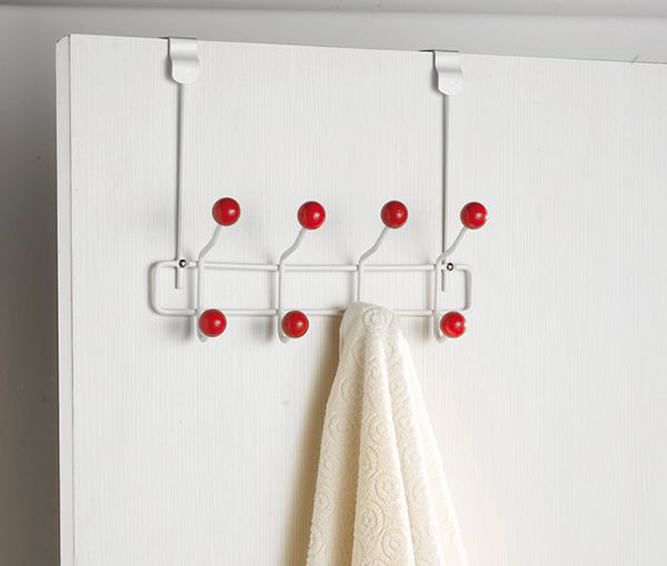 Colgador de puerta "Quadra" rosa 1 Compactor