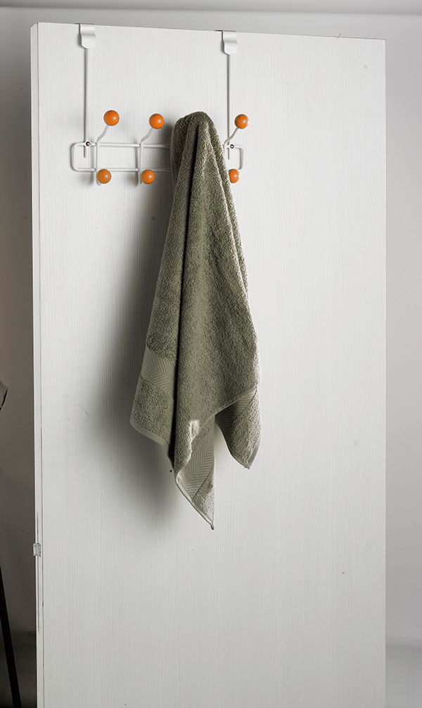 Colgador de puerta "Quadra" rosa 3 Compactor