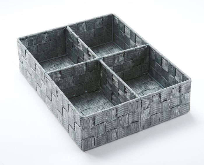 Organizador cajon bajo 4 huecos gris 1 Compactor