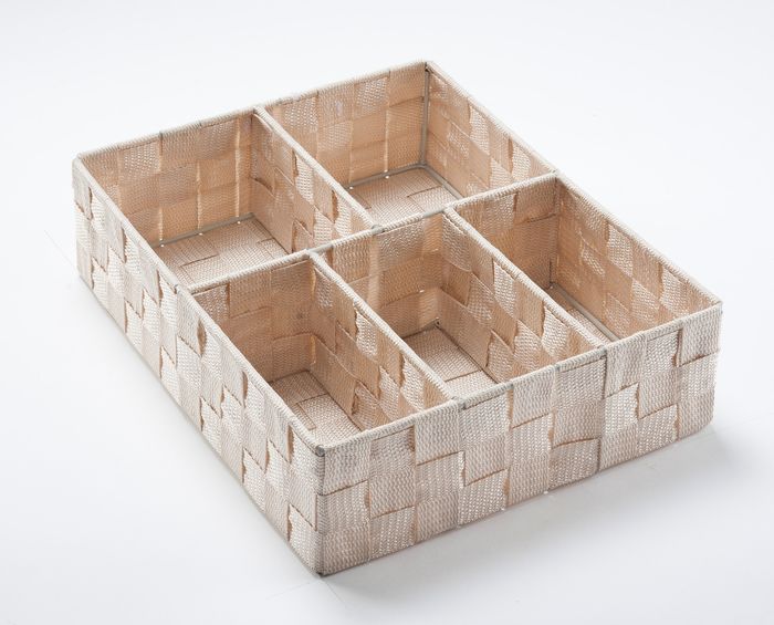 Organizador cajon alto 5 huecos beige. 1 Compactor