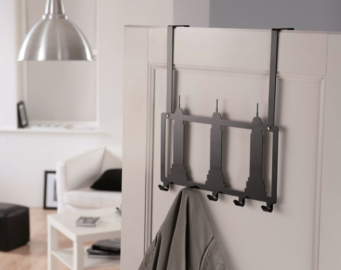 Gancho de puerta "Empire State Building" negro 1 Compactor