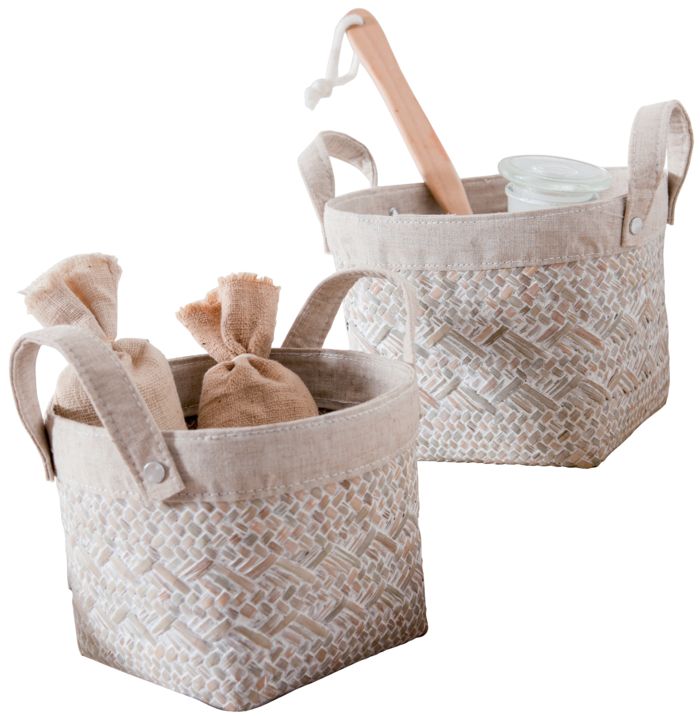 Lote de 2 cestos redondos "Niaouli" 2 Compactor