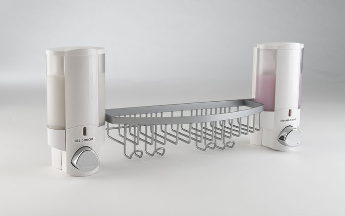 Distribuidor mural doble de jabón con cesto 1 Compactor