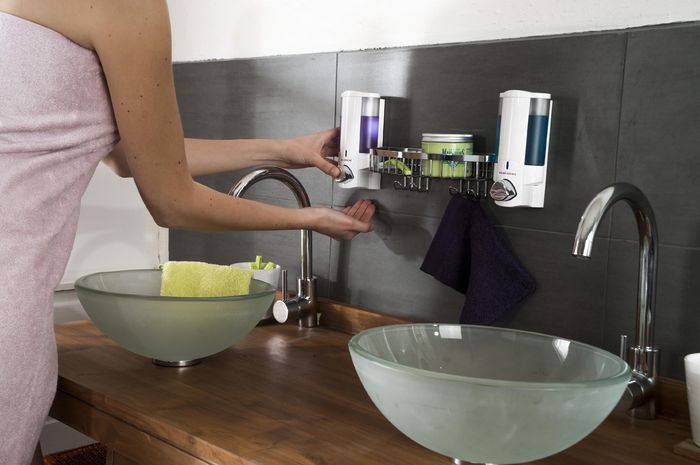 Distribuidor mural doble de jabón con cesto 3 Compactor