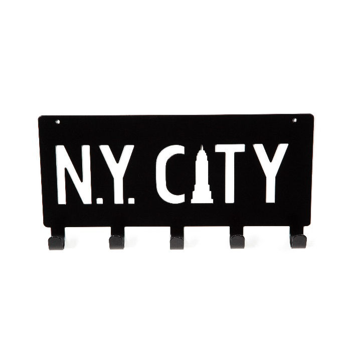 Colgador para fijar "NY Cyty" negro 2 Compactor