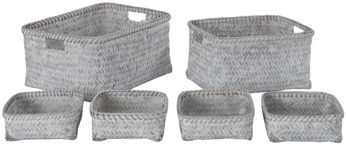 Lote de 6 cestos "Dalat" Gris plata 1 Compactor