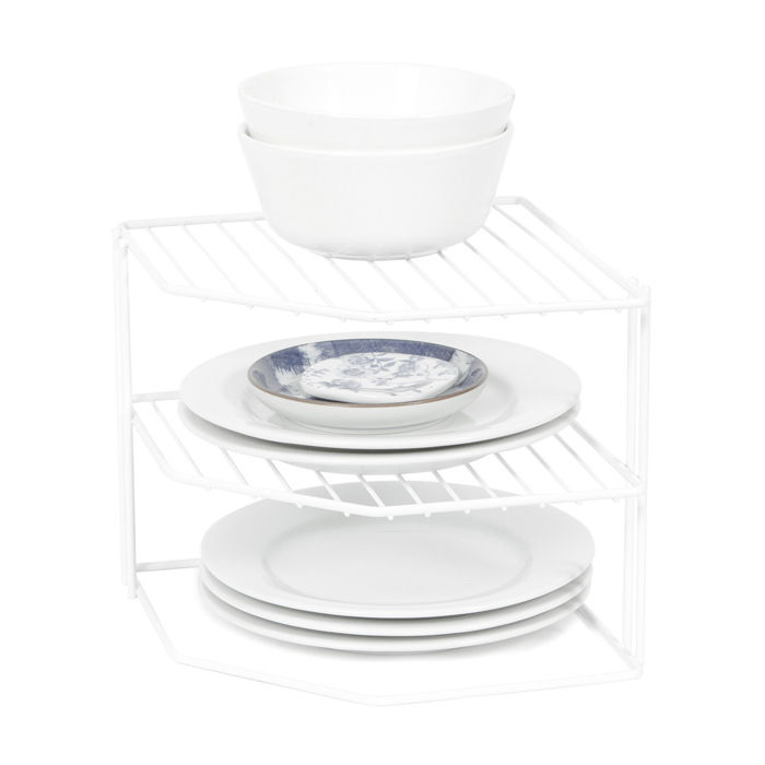 Estantería de alambre de ángulo blanca 3 Compactor