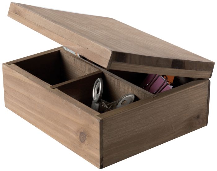 Caja de madera con tapa y compartimentos "Vintage" 1 Compactor