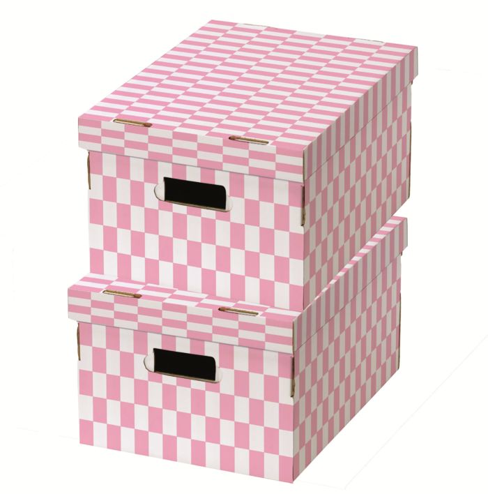 Lote de 2 cajas "Check" color rosa 1 Compactor
