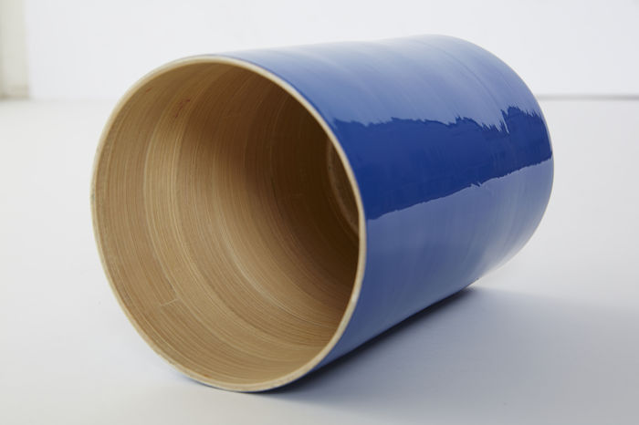 Bote grande de bambú lacado color índigo "Danang" 2 Compactor