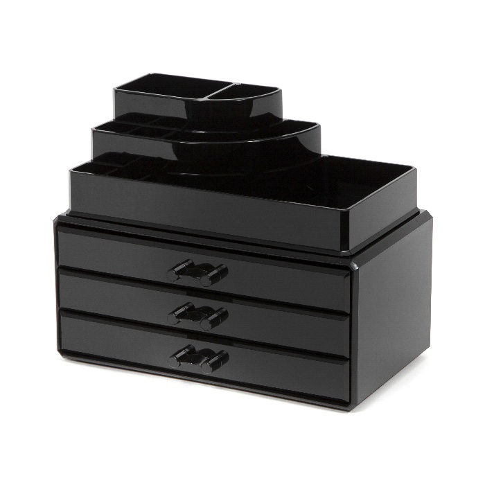 Cofre grande para maquillaje y joyas negro 1 Compactor