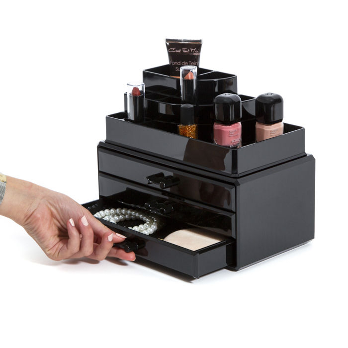 Cofre grande para maquillaje y joyas negro 4 Compactor