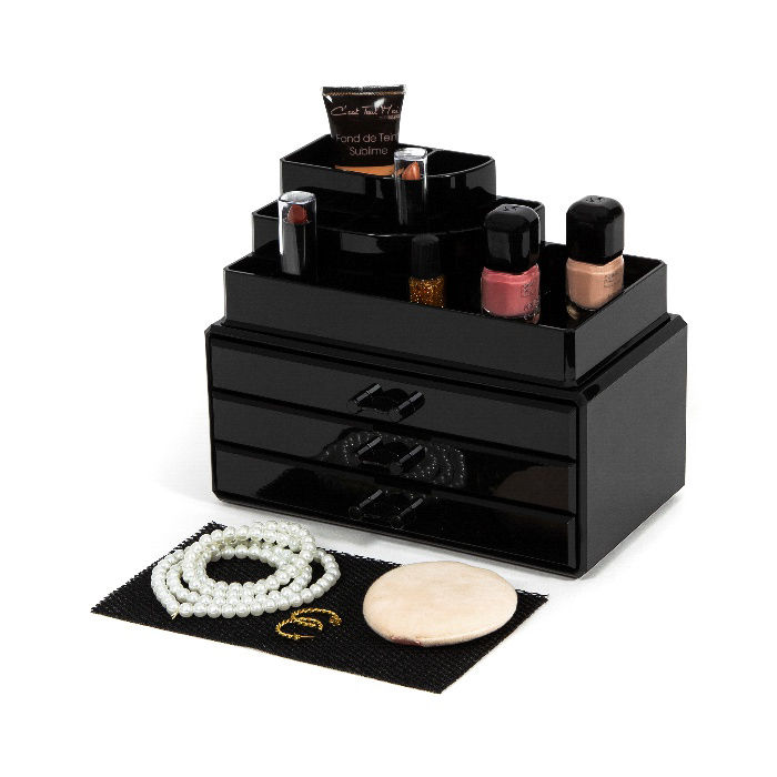 Cofre grande para maquillaje y joyas negro 5 Compactor