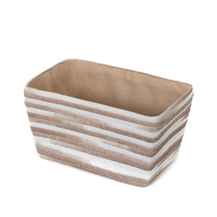 Cesta "Fidji" beige y blanca 1 Compactor