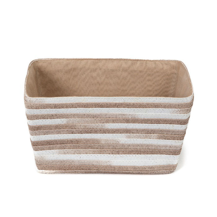 Cesta "Fidji" beige y blanca 2 Compactor