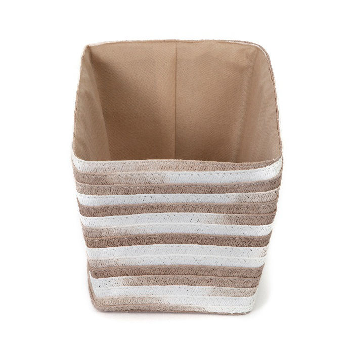 Cesta "Fidji" beige y blanca 3 Compactor