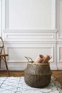 Cesta Belly negro y natural L