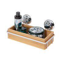 Organizador mural de bambú con ventosas "Spa"