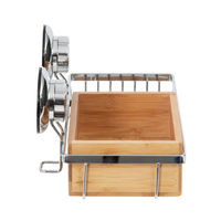 Jabonero y organizador de bambú con ventosas "Spa"