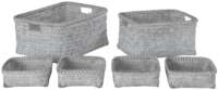 Lote de 6 cestos "Dalat" Gris plata