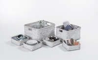 Lote de 6 cestos "Dalat" Gris plata