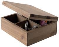 Caja de madera con tapa y compartimentos "Vintage"