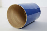 Bote grande de bambú lacado color índigo "Danang"