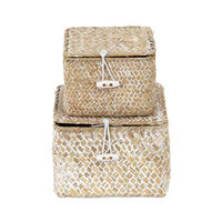 Lote de 2 cestas "Trésors" beige