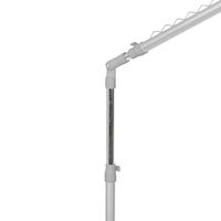 Perchero inclinado gris y plateado con altura ajustable