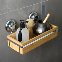 Organizador mural de bambú con ventosas "Spa"